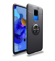 Huawei Mate 30 Lite Kılıf Yüzüklü Magnetli Ravel Case (Siyah)