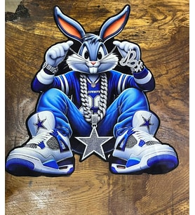 3 BOYUTLU BUGS BUNNY TAVŞAN ARMA DİKİŞ APLİKE 40X37 CM