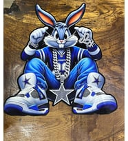3 BOYUTLU BUGS BUNNY TAVŞAN ARMA DİKİŞ APLİKE 40X37 CM