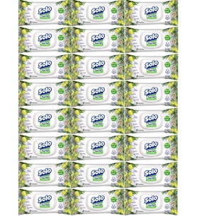 Solo Islak Havlu Mendil 50 Yaprak Limon & Biberiye (24 Lü Set) (8PK*3) 1200 Yaprak