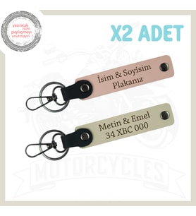 Y.ağzı-Sütlü Kahve, Motor Aşkını Hep Yanında Taşı, İsmin ve Plakanla Kişiye Özel 2'li Anahtarlık Set