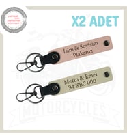 Y.ağzı-Sütlü Kahve, Motor Aşkını Hep Yanında Taşı, İsmin ve Plakanla Kişiye Özel 2'li Anahtarlık Set