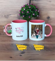 Anneler Günü Hediyesi Kupa Bardak Pembe Fotoğraflı Anneye Hediye