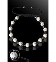 Sertifikalı Silver Hematitli 6 Mm Doğal Havlit Taşı Bileklik - Ayarlamalı (Çok Renkli)