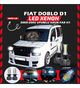 Fiat Doblo D1 2000-2005 Uzun Far Uyumlu Şimşek Etkili Led Xenon Pro Series H1