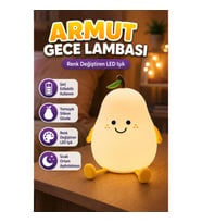 Şarjlı Armut Tasarımlı Renk Değiştiren LED Gece Lambası