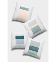 Turkuaz Geometrik Çift Taraf 4'lü Set Kırlent Kılıfı 4KR016