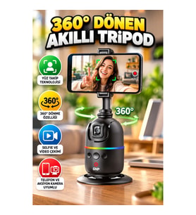 360° Otomatik Yüz Takipli Akıllı Masaüstü Gimbal – Telefon ve Aksiyon Kamera Uyumlu