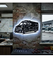 Kişiye veya Fotoğrafa Özel Led Işıklı Ahşap Hediyelik Otobüs/MinibüsTabloları, Dekor