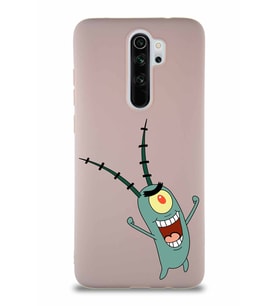 Xiaomi Redmi Note 8 Pro Soft Premier Kapak Plankton Tasarımlı Silikon Kılıf - Pudra (Şeffaf)