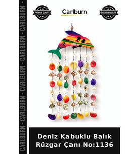 Özel Üretim Dekoratif Bahçe Hediyelik Balkon Ev Aksesuarı Deniz Kabuklu Balık Rüzgar Çanı No:1136
