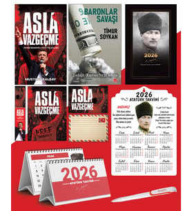 Asla Vazgeçme - Ayraç - Kartpostal - Poster - Baronlar Savaşı -  2026 Ajanda Komutan - Kalpaklı Ahşap Duvar Takvimi - Masa Takvimi