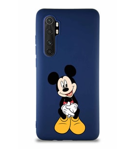 Xiaomi Mi Note 10 Lite Soft Premier Kapak Mickey Mouse-A Tasarımlı Silikon Kılıf - Lacivert (Şeffaf)