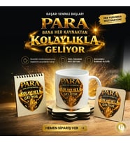 Frekans Uyumlama Seti-1 – Olumlama– Kupa Bardak – Bardak Altlığı - Mini Defter – Bolluk Enerji Seti