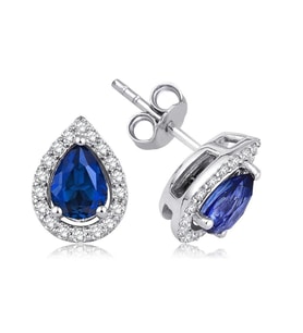 2.00 Karat Safir Pırlanta Küpe