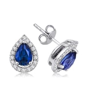 2.00 Karat Safir Pırlanta Küpe