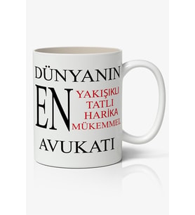 Dünyanın En Yakışıklı Avukatı Temalı Beyaz Kupa Bardak Sevgiliye Arkadaşa Hediye