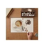 Espresso ve Kahve Çekirdekleri Tasarımı 240 parça Ahşap Puzzle Ahşap Kutuda MP01763