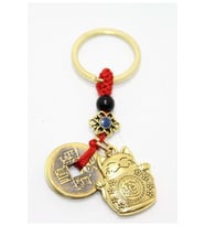 Feng Shui Bereket Şans Mutluluk Çağıran Şans Kedisi Maneki Neko Çin Paralı Feng Sui (Gold)