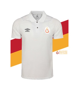 Galatasaray Orijinal Lisanslı Polo Yaka Beyaz T-Shirt