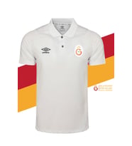 Galatasaray Orijinal Lisanslı Polo Yaka Beyaz T-Shirt