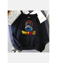 Dragon Ball Süper Siyah Kapşonlu Sweatshirt