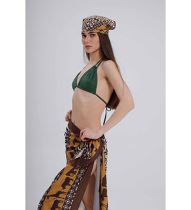 Safari Desenli Leopar ve Zebra Baskılı Fular