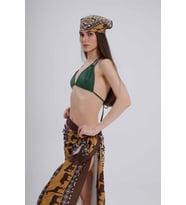 Safari Desenli Leopar ve Zebra Baskılı Fular
