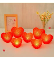 Led Işıklı Kırmızı Kalp Gece Lambası