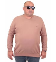 Starbattal Büyük Beden Selanik V Yaka Classic Sweat 23201 S.KAHVE