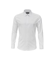 Erkek Klasik Gömlek – Pamuklu Esnek Kumaş,Slim Fit Uzun Kollu, Fransız Manşetli Plus Scorpion (Beyaz)