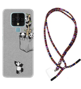 Tecno Camon 16 18P Pova Kılıf Boyun Asklı Rasta Silikon Pandalar 1798