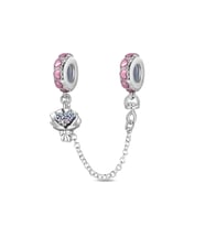 Pembe Kalpli Bir Buket Zincir Sallantılı Charm