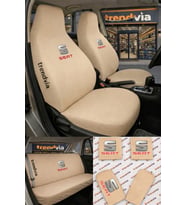 Seat Logolu Oto Koltuk Kılıfı Ön Arka Set – Penye Likralı Universal Koltuk Koruyucu Servis Kılıfı