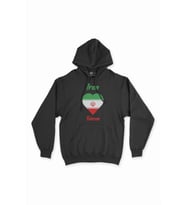 Tahran İran Bayraklı Kalpli Siyah Sweatshirt Hoodie