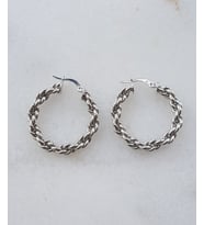 İthal Sık Burgu Halka Gümüş Küpe (Çap 2,75 cm)