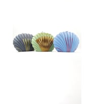 %100 Doğal Soya Wax, 3'lü Set İstiridye Mum (Mavi-Siyah)