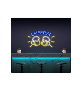 CHEERS! Yazılı ve Şekilli Neon Tabela
