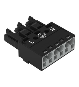 Wago 770-213 3 Kutuplu N-Pe-L Baskılı Dişi 4,00 mm² Siyah Konnektör