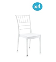 Omnipazar SY-2525 Estate Plastik Modern Bahçe Düğün Sandalye 4'lü Set