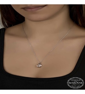 Ucarticaret S-warovski Crystal Taşlı Papatya Gümüş Kadın Kolye