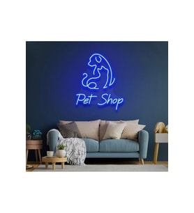 Pet Shop Yazılı ve Şekilli Neon Tabela
