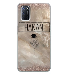 Oppo Simli Mermer Tasarımlı Şeffaf Telefon Kılıfı