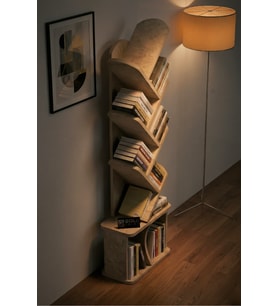 Kitaplık Modern Dekoratif Kitap Rafı Çok Katlı Kitap Standı Ofis Organizer Yaprak 7062 Traverten