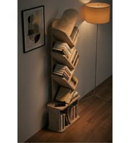 Kitaplık Modern Dekoratif Kitap Rafı Çok Katlı Kitap Standı Ofis Organizer Yaprak 7062 Traverten