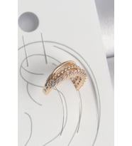 Pirinç Gold Renk Zirkon Taşlı 3'Lü Sıralı Model Kadın Kıkırdak Küpe