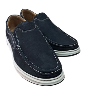 Wexperon W380 Erkek Hakiki Deri Bağcıksız Loafer Comfort Ayakkabı Nubuk Siyah