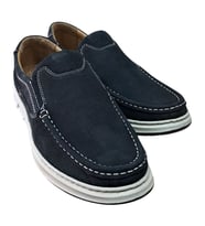 Wexperon W380 Erkek Hakiki Deri Bağcıksız Loafer Comfort Ayakkabı Nubuk Siyah