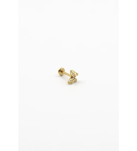 Gold Taşlı Kelebek Tragus Helix Piercing – Anti Alerjik, Kararma Yapmaz
