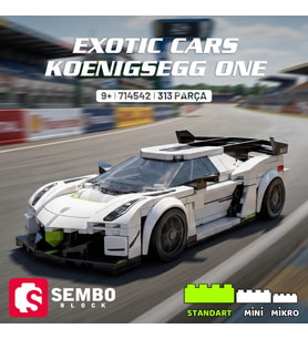 Sembo Block Koenigsegg One Yapı Bloğu Seti – 313 Parça (Beyaz)